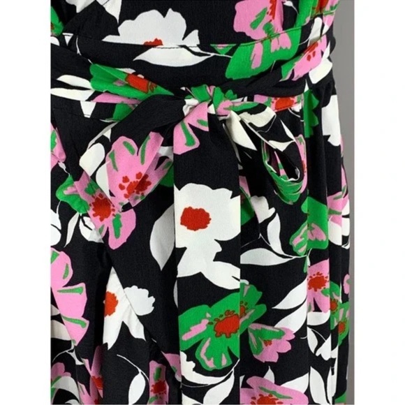 Who What Wear Ruffle Wrap Dress Bright Bold Floral Pretty Spring Summer 80’s new - Picture 5 of 6